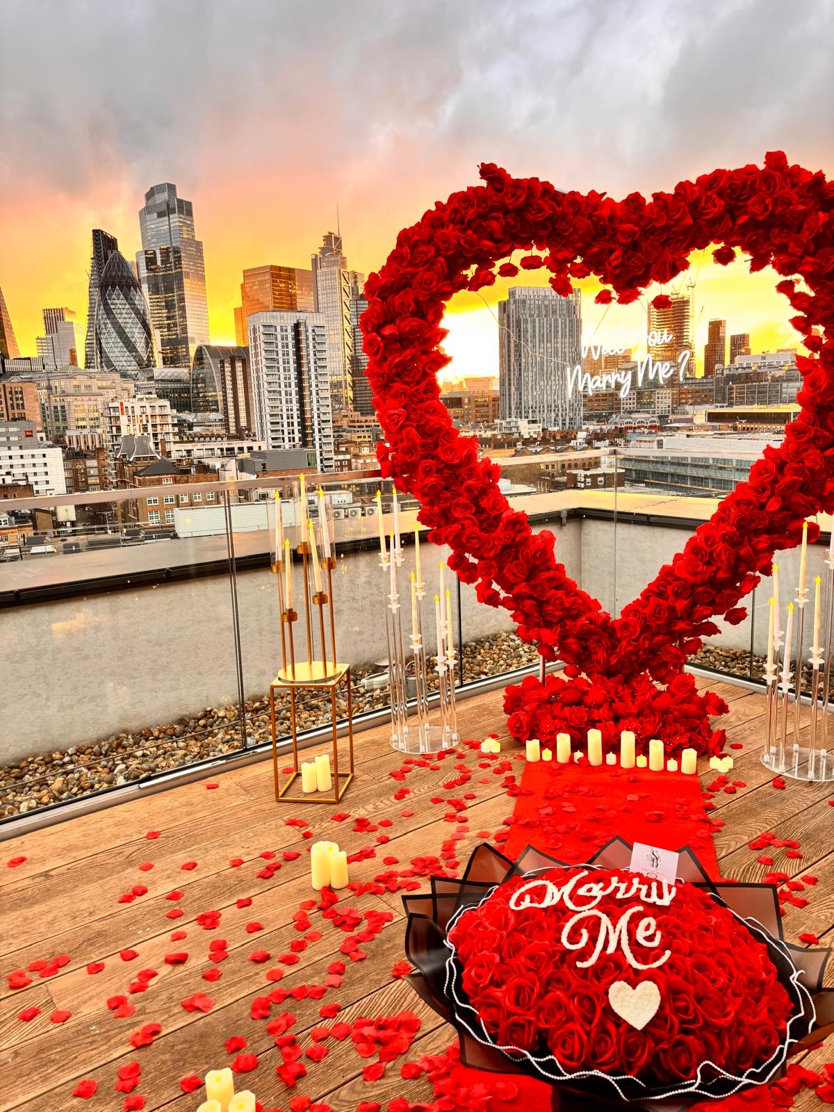 A Stunning Proposal Setting in Front of the London Skyline