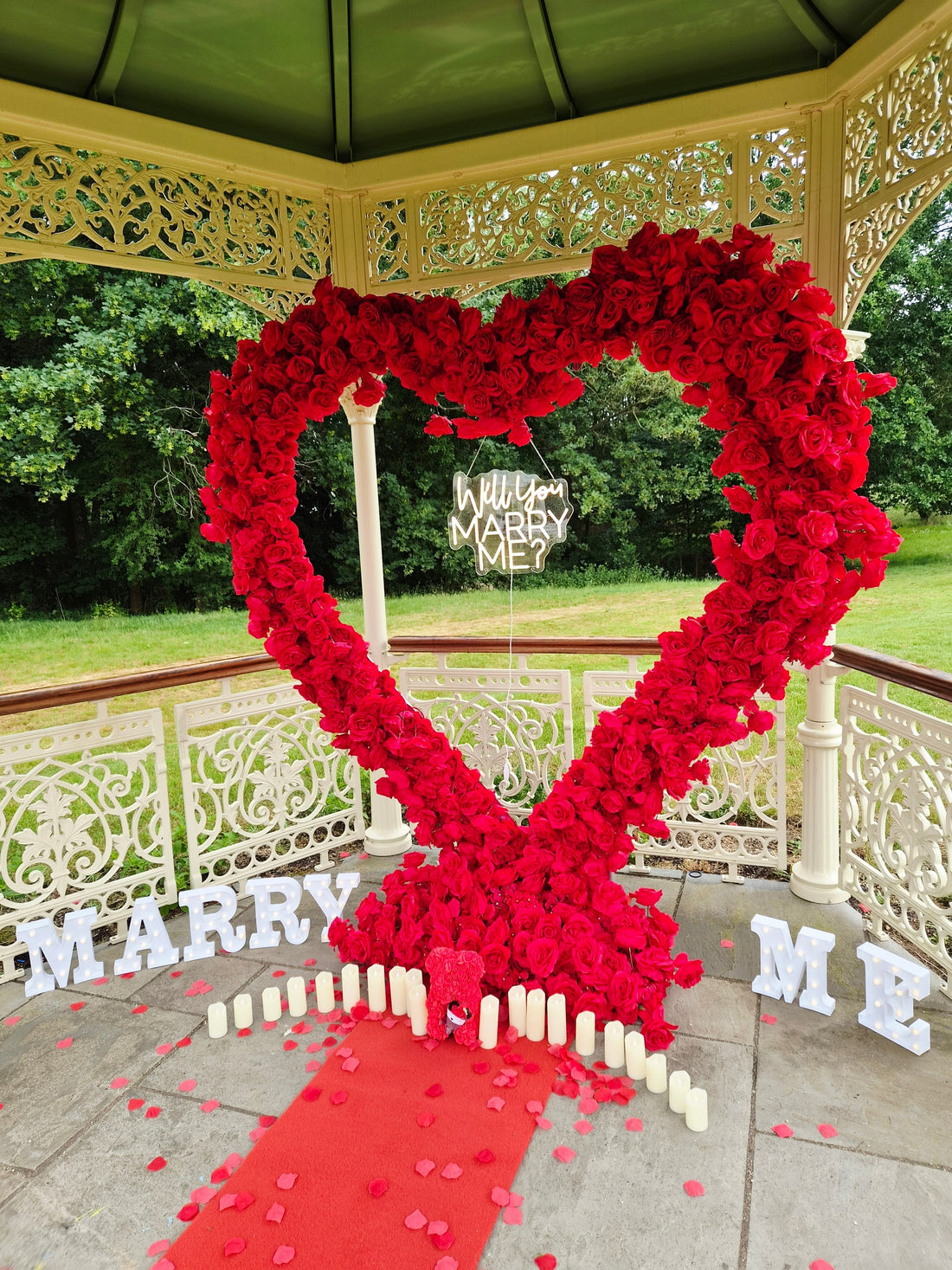 Romantic Outdoor Pergola Proposal at Burnham Beeches