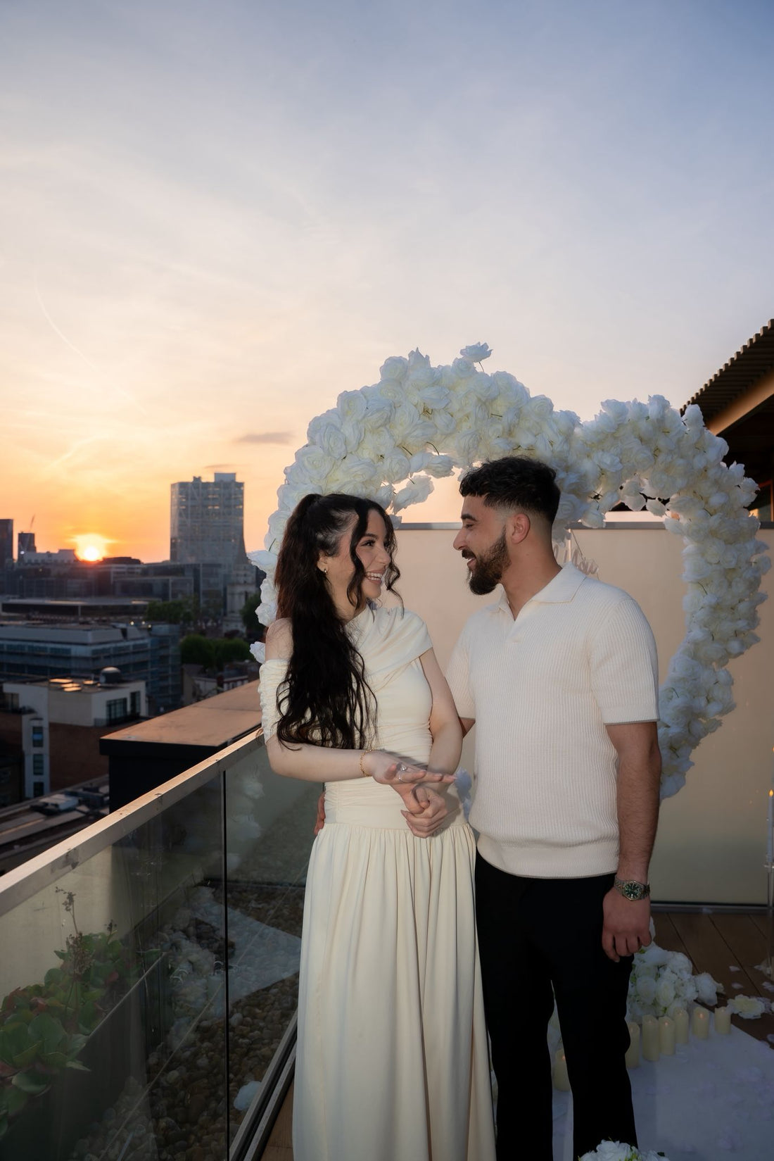 Rooftop Sunset Proposal in London | White Heart Arch